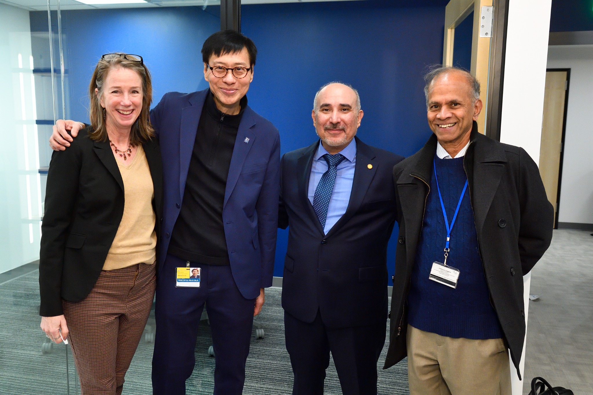 Four people together at a Geriatrics Engineering event